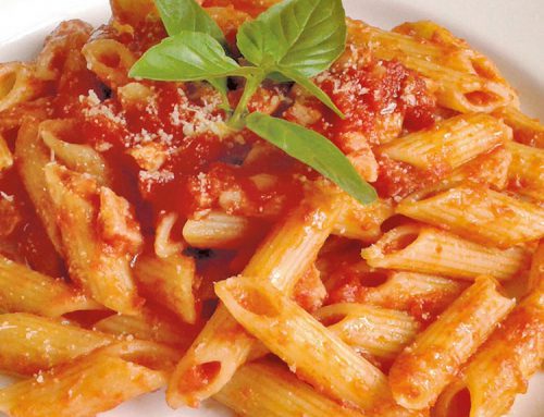 Penne pasta with amatriciana sauce
