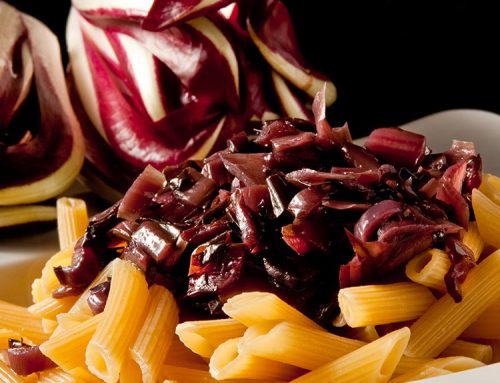 Sedanini pasta with radicchio sauce